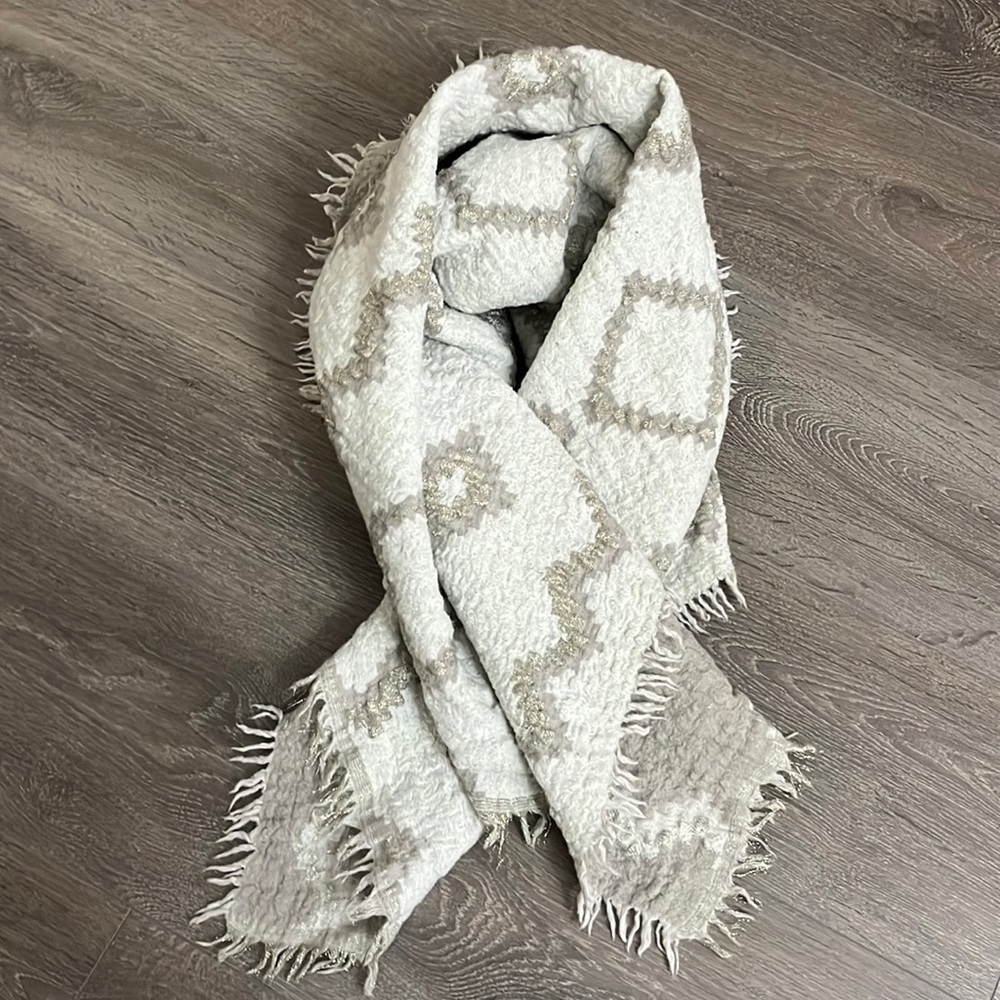 Wilfred Diamond mosaic scarf in taupe/grey